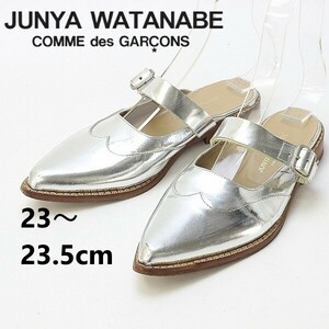 ◆ JUNYA WATANABE COMME DES GARCONS Jun Yawatanabe Comd Garcons Leather Belt Pointed Shoes Silver SS