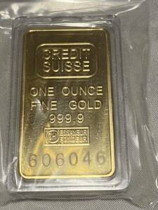 Ingot/ Switzerland CREDITSUISSE/ Commemorative gold coin/ gold bar rectangle GOLD 31.6g with serial number 24kgp GOLD PLATED Dedicated case