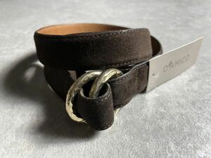 New article ◆ D' -amico ◆ Genuine leather twice buckle belt highest brand Italian Bologna, exceptional texture Damiko