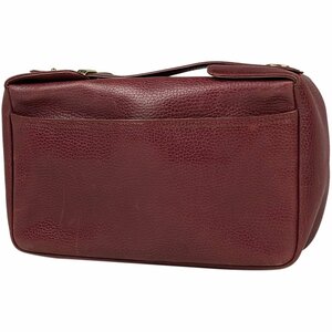 Cartier Cartier Mastline Vanity Bag Handbag Mast de Accessory Pouch Leather Bordeaux Ladies [Used]