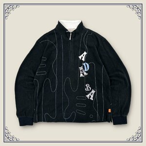 Golf ◆ Adabat Adabat Embroidery Design Half Zip Long Sleeve Shirt Size 2 / Black Black Ladies Sports made in Japan
