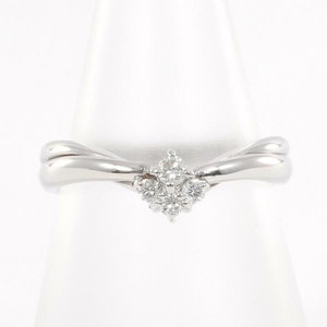 Star Jewelry PT900 Ring Ring No. 8 Diamond 0.10 Total Weight about 4.0g Used beautiful goods Free shipping ☆ 0315