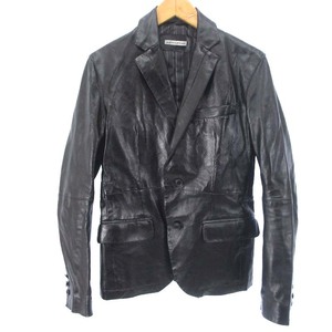 Michelle Clan Homme M.K HOMME Pigskin Leather Jacket Tailored Pig Leather Back Stripe Black 46 L LA