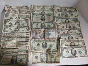 USA bill summary 203 $ 203 x 16 sheets x 1 dollar x 1 sheet x 3 sheets x 8 sheets x $ 20 x 2 pieces x 1 sheet x 1 "old banknotes