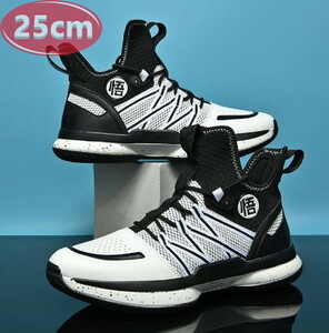 Men's sneakers 25.0cm Black shoes shoes prevention basket Shoes commuting trip [172]