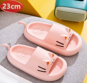 Sandal Kids Pink 23㎝ Cat cat cat cats Natsumi Resort N395