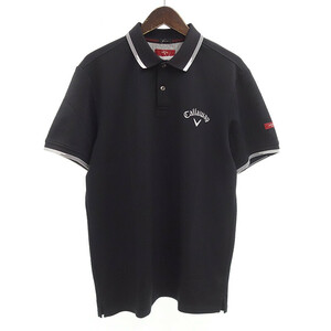 [Special price] CALLAWAY GOLF Golf logo embroidery short sleeve polo shirt T -shirt black men's 3L