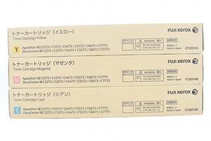 Unused Fuji Zerox Genuine Toner CT203139 / 203140 /203141 3 colors (C / M / Y) FUJI Xerox itquf0TQZ014-YR-N14-byebye