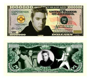 ☆ ☆ 1 million dollar bills replica Elvis Presley Elvis ☆ Rock Country Music ☆