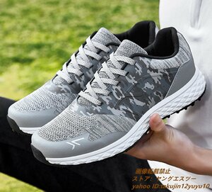 Sold out ◆ Golf shoes Men's fit -like sports shoes New sneakers wide athletic shoes Spikeless Lightweight water -repellent elasticity camouflage pattern 25.5cm