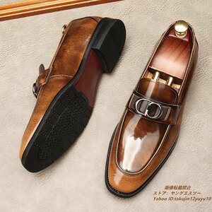 The finest ★ Price 90,000 Business Shoes Genuine Leather Leather Shoes Men's craftsman hand -coated finish super rare Italian loafer cowhide gords brown 27.0cm