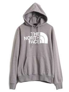 North Face Print Sweat Food Parker Men's S used clothes THE NORTH FACE Trainer Back brushed pullover logo Outdoor ash
