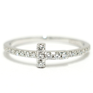 [Sakae] Tiffany K18WG T wire Diamond Band Ring Ring Ring Full eternity 750WG Jewelry [Finished]