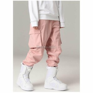 Snowboard Wear Pants Men's Women's Snowboard Snowboard Single Item Cold Protection Solid Color Bottoms Beautiful Legs Breathable Genderless Pink L