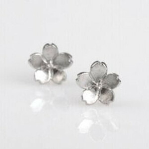 Cherry blossoms flower silver 925 pierced earrings