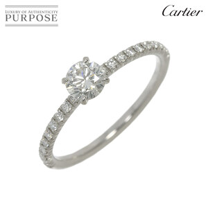 Cartier Cartier Etan cell half diamond 0.30ct G/VS1/3EX #48 Ring Pt Platinum Ring Diamond Ring [Certificate/Certificate] 90218184