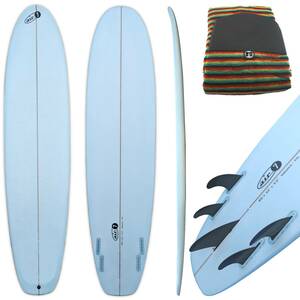 8'0 244cm Longboard Surfboard Case with Removable 5 Fins Surfboard Set Epoxy Beginner to Advanced 77L