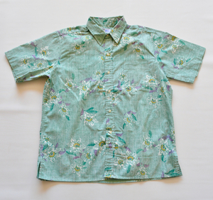Hawaiian [Rainse Punner] Lining Use Short Sleeve Aloha Shirt XL/Full Button/River Sprible/Cotton &amp; Polyester