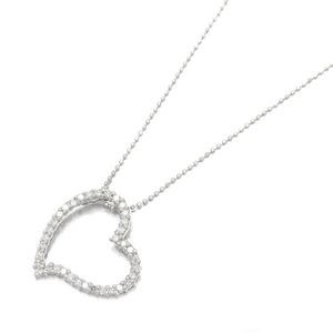Folifori Follie Open Heart K18WG Diamond Pendant Necklace 40cm D0.54ct White Gold 750