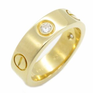 Cartier Love Ring 3P Diamond Brand Off Cartier K18 (Yellow Gold) Ring / Ring 750yg Used Ladies