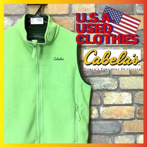 ME7-103 ★ USA purchase product ★ Rare color ★ [Cabela's Stillwater Supply Co] Free Fleece [Men's S] Yellow Green Camp Outdoor USA used clothes