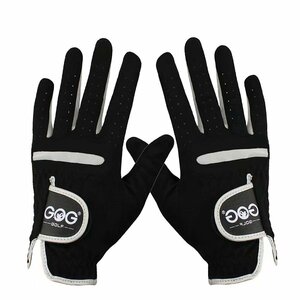 Men's Breathable Golf Golf Golf Golf Soft Black Brand Name GOG Golf Glove Left 2 Packs HE673