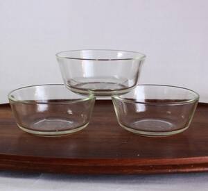 [Free Shipping] Set of 3! ▼ Fire King Baker Bowl Transparent Crystal Crystal Fire King Vintage -made USA