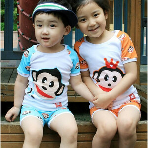 [Summer stock disposal ● Free shipping] Hello Rockey Short Sleeve Child Pajamas/Kids Room Wear (orange 120 size)