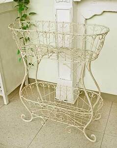 Imported Furniture Marche 2-stage Stand Basket Planter Covent Garden COVENT Living Studio Iron Shabby Sick Hanadai GX-82