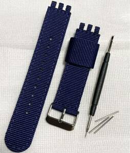 [19mm] New! SWATCH Nylon Band Navy for Swatch