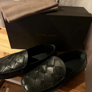 BOTTEGA VENETA Bottega Veneta Slip-On Black Genuine Leather Size 24.5 cm Beautiful Product Box, Storage Bag Included