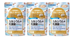 [Free Shipping] Delicious Chewable Supples Calcium 150 tablets (30 days) x 3 pieces Orihiro ●