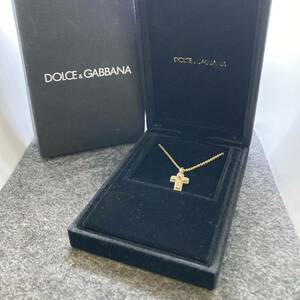 KO2156 □ DOLCE &amp; GABBANA Dolce &amp; Gabbana Gold Necklace Cross Cross Cross Chain Box