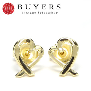 Used Tiffany Pierce Rubbing Heart K18YG Approximately 2.0g Yellow Gold Jewelry Small Picasso Ladies Women