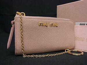1 yen ■ Beautiful goods ■ MIUMIU Miu Miu 5PP026 L -shaped fastener coin case coin case coin key case pink type FA3718