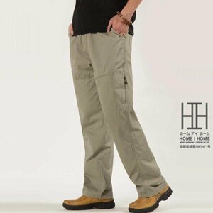 6XL Khaki Cargo Pants Men's Outdoor Pants Waist Waist Military Long Pants Luck Large Size Light Summer
