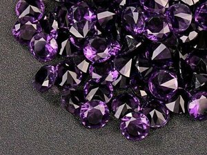 ★ Purple color cubic zirconia loose 7mm set of about 50 pieces about 50 pieces Artificial diamond round brand cut NW100
