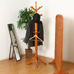 Free Shipping /Wooden Paul hanger Natural wood Rubber Wood Antique Conte Hungter Super Fighting Rotating Width 46cm Height 189cm Brown /New