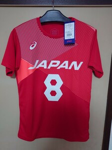 Genuine ★ New Tag Men's Volleyball Japan National Team NIPPON Masahiro Yanagida Uniform ASICS M size support T -shirt ★