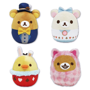 Rilakkuma Egg Stuffed toy in Wonderland [All 4 types of sets / Rilakkuma &amp; Corillakkuma &amp; Kiritori &amp; Rilakkuma (Chechane Cat)]