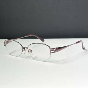 ◆ Kazuma Ginza GINZA Washin Glasses Frame Half Rim Nailor WL-2049 Women's Women Brown x Bordeaux glasses