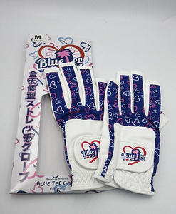 New two -handed ladies' blue tea nail cut model All -weather stretch gloves L (21-22㎝) Navy * Cat Pos service compatible