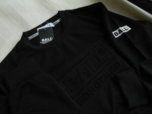 ◆ Excellent sense! [BALL / Ball] Long sleeve! 3D logo/design/crew sweatshirt ◆ BK/M
