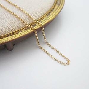 K18 Gold YG Yellow Gold Width 2.0mm Roll Chain Necklace 40cm [Made in Japan]