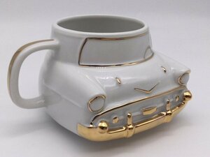 Free Shipping Chevrolet Bell Air 1957 Old Car Mug Cup Made in Japan Super Dead Stock Pottery Retro Classic Fifthies
