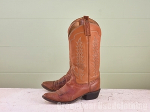 X901 ◆ Made of USA [Tony Lama] Vintage Western Boots Brown Ladies 8D 26cm