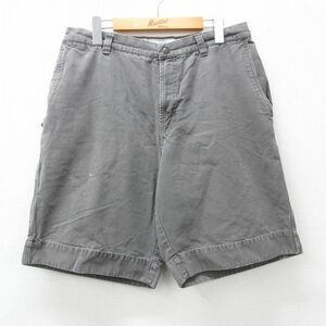 W33/Used Columbia Short Pants Shorts Men's 00S Duck ground Cotton Gray 24mar01 Used Bottoms Short Bread Show Bread Half
