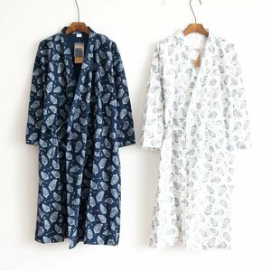 ZPT403 ☆ New Spring Male Robe 100% Gauze France Comfortable Kimono Home Bath Robe