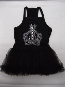 ◎ Free shipping ★ New ★ Dog clothes ★ Crown pattern dress black ★ XS size Chihuahua, etc.