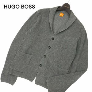 HUGO BOSS Huugobos Spring / Summer Shawl Color [Cotton ★ Linen Mixed] Knit Cardigan SZ.S Men's Gray C4T02195_3#J